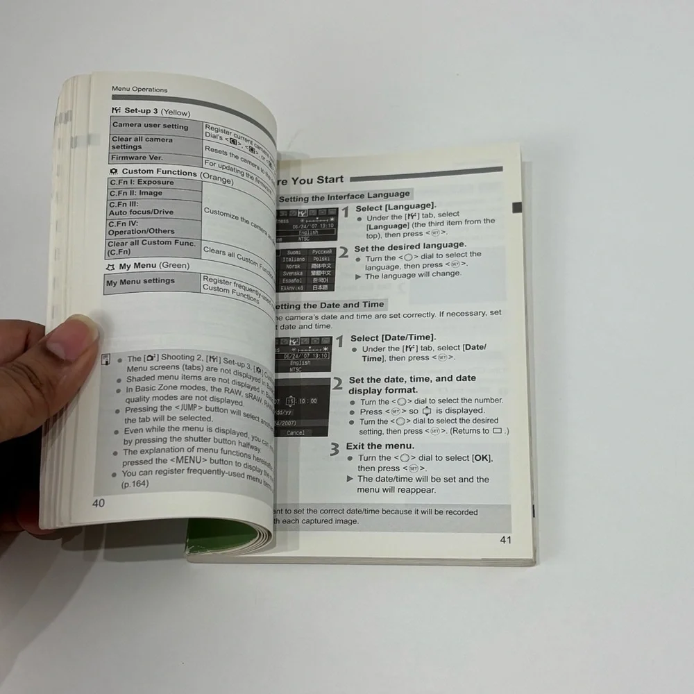 CANON 40D user instruction manual guide